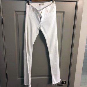 Zara Z1975 White Denim Fringe Bottom & Pockets - 4